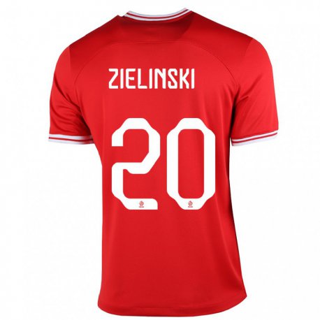 Kandiny Lapset Puolan Piotr Zielinski #20 Punainen Vieraspaita 22-24 Lyhythihainen Paita T-paita