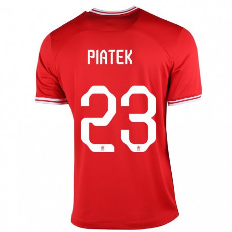 Kandiny Lapset Puolan Krzysztof Piatek #23 Punainen Vieraspaita 22-24 Lyhythihainen Paita T-paita