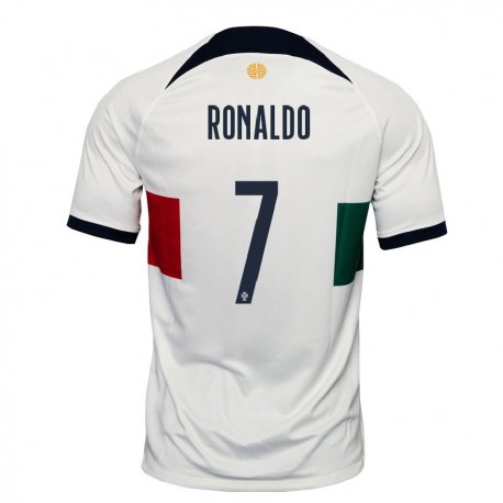 Kandiny Lapset Portugalin Cristiano Ronaldo #7 Valkoinen Vieraspaita 22-24 Lyhythihainen Paita T-paita
