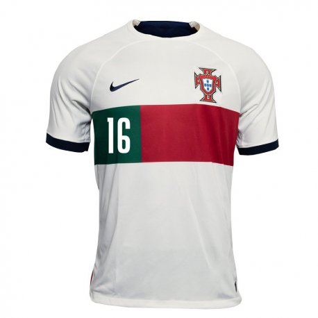 Kandiny Lapset Portugalin Renato Sanches #16 Valkoinen Vieraspaita 22-24 Lyhythihainen Paita T-paita