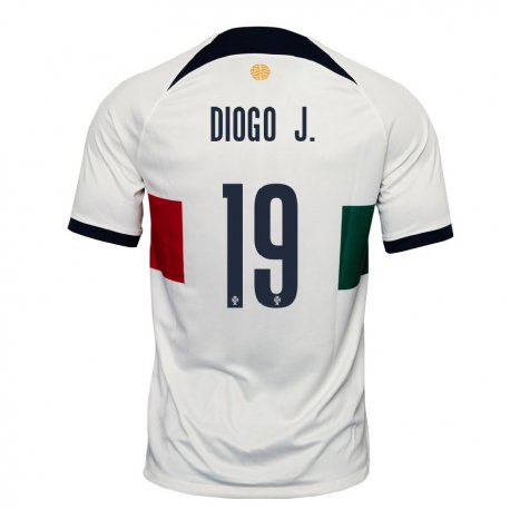 Kandiny Lapset Portugalin Diogo Jota #19 Valkoinen Vieraspaita 22-24 Lyhythihainen Paita T-paita