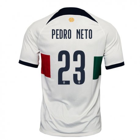 Kandiny Lapset Portugalin Pedro Neto #23 Valkoinen Vieraspaita 22-24 Lyhythihainen Paita T-paita