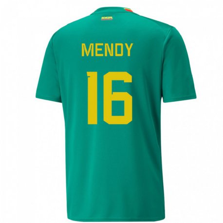 Kandiny Lapset Senegalin Edouard Mendy #16 Vihreä Vieraspaita 22-24 Lyhythihainen Paita T-paita
