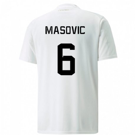 Kandiny Lapset Serbian Erhan Masovic #6 Valkoinen Vieraspaita 22-24 Lyhythihainen Paita T-paita