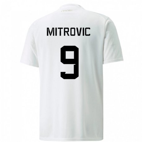 Kandiny Lapset Serbian Aleksandar Mitrovic #9 Valkoinen Vieraspaita 22-24 Lyhythihainen Paita T-paita