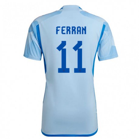 Kandiny Lapset Espanjan Ferran Torres #11 Taivaansininen Vieraspaita 22-24 Lyhythihainen Paita T-paita