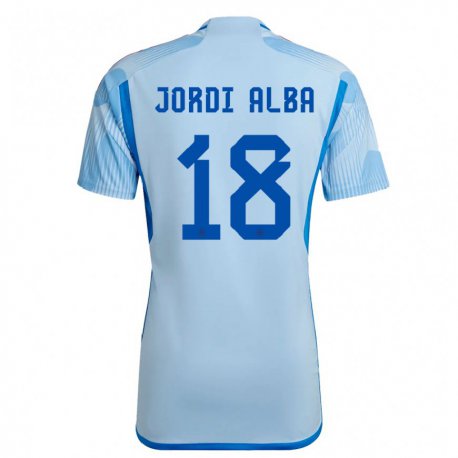 Kandiny Lapset Espanjan Jordi Alba #18 Taivaansininen Vieraspaita 22-24 Lyhythihainen Paita T-paita