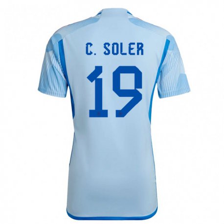 Kandiny Lapset Espanjan Carlos Soler #19 Taivaansininen Vieraspaita 22-24 Lyhythihainen Paita T-paita