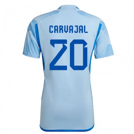 Kandiny Lapset Espanjan Daniel Carvajal #20 Taivaansininen Vieraspaita 22-24 Lyhythihainen Paita T-paita