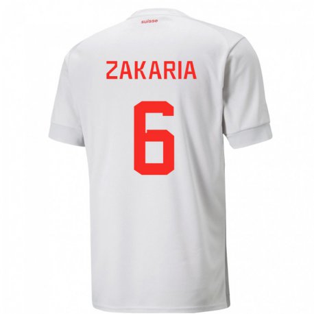 Kandiny Lapset Sveitsin Denis Zakaria #6 Valkoinen Vieraspaita 22-24 Lyhythihainen Paita T-paita