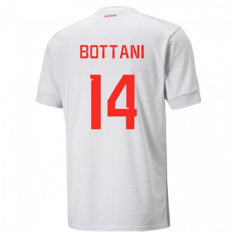 Kandiny Lapset Sveitsin Mattia Bottani #14 Valkoinen Vieraspaita 22-24 Lyhythihainen Paita T-paita
