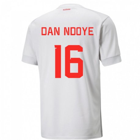 Kandiny Lapset Sveitsin Dan Ndoye #16 Valkoinen Vieraspaita 22-24 Lyhythihainen Paita T-paita