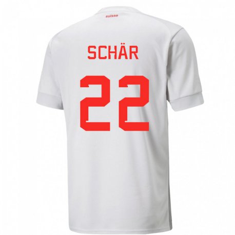 Kandiny Lapset Sveitsin Fabian Schar #22 Valkoinen Vieraspaita 22-24 Lyhythihainen Paita T-paita