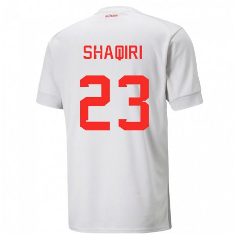 Kandiny Lapset Sveitsin Xherdan Shaqiri #23 Valkoinen Vieraspaita 22-24 Lyhythihainen Paita T-paita