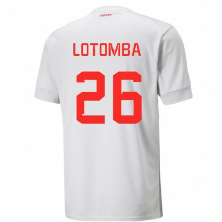 Kandiny Lapset Sveitsin Jordan Lotomba #26 Valkoinen Vieraspaita 22-24 Lyhythihainen Paita T-paita