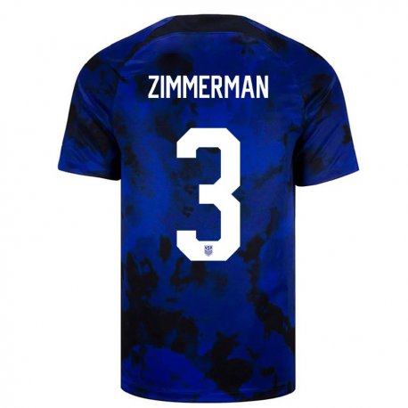 Kandiny Lapset Yhdysvaltain Walker Zimmerman #3 Kuninkaallisen Sininen Vieraspaita 22-24 Lyhythihainen Paita T-paita