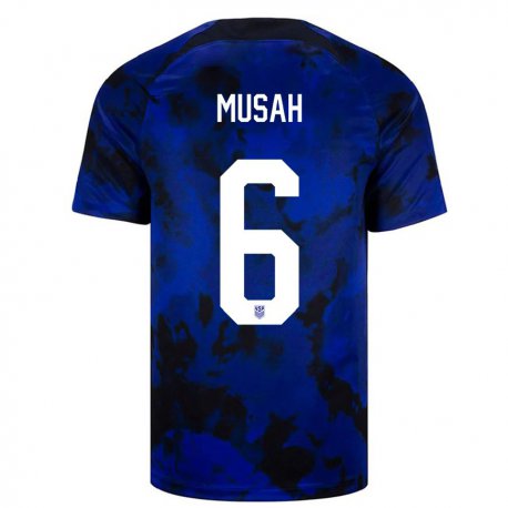 Kandiny Lapset Yhdysvaltain Yunus Musah #6 Kuninkaallisen Sininen Vieraspaita 22-24 Lyhythihainen Paita T-paita
