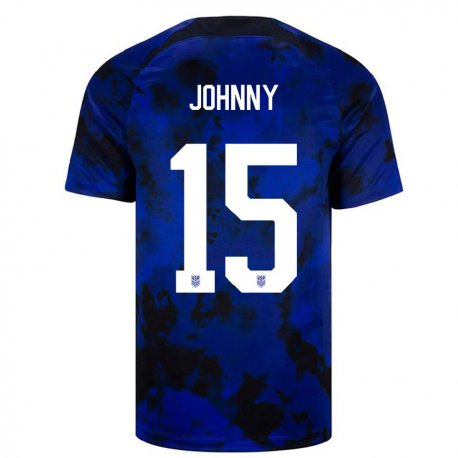 Kandiny Lapset Yhdysvaltain Johnny #15 Kuninkaallisen Sininen Vieraspaita 22-24 Lyhythihainen Paita T-paita