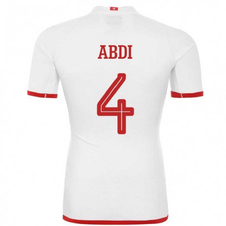 Kandiny Lapset Tunisian Ali Abdi #4 Valkoinen Vieraspaita 22-24 Lyhythihainen Paita T-paita