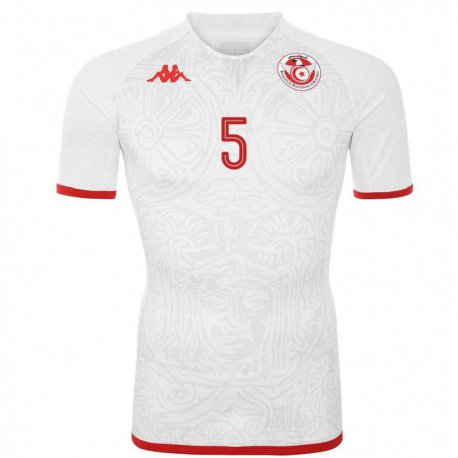 Kandiny Lapset Tunisian Nader Ghandri #5 Valkoinen Vieraspaita 22-24 Lyhythihainen Paita T-paita