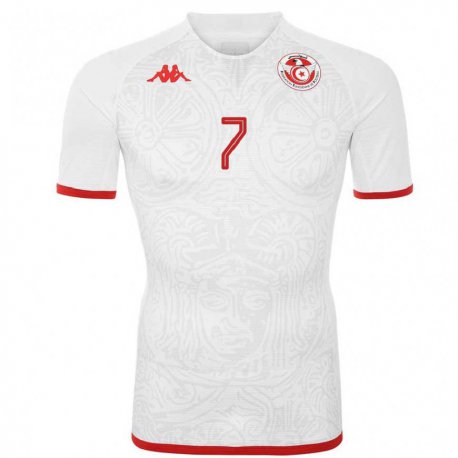 Kandiny Lapset Tunisian Youssef M Sakni #7 Valkoinen Vieraspaita 22-24 Lyhythihainen Paita T-paita