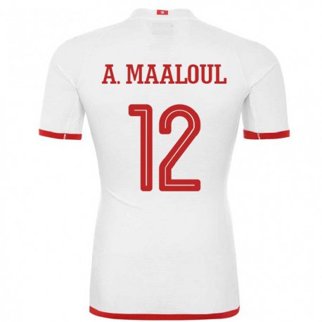 Kandiny Lapset Tunisian Ali Maaloul #12 Valkoinen Vieraspaita 22-24 Lyhythihainen Paita T-paita