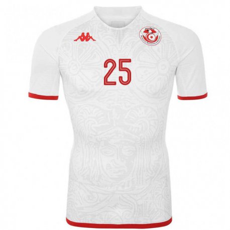Kandiny Lapset Tunisian Anis Ben Slimane #25 Valkoinen Vieraspaita 22-24 Lyhythihainen Paita T-paita