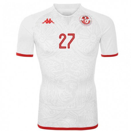 Kandiny Lapset Tunisian Issam Jebali #27 Valkoinen Vieraspaita 22-24 Lyhythihainen Paita T-paita