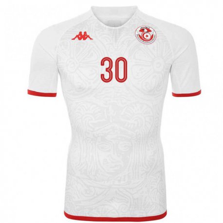 Kandiny Lapset Tunisian Yann Valery #30 Valkoinen Vieraspaita 22-24 Lyhythihainen Paita T-paita