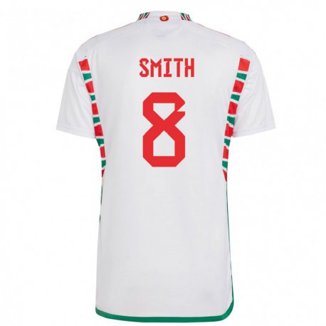 Kandiny Lapset Walesin Matt Smith #8 Valkoinen Vieraspaita 22-24 Lyhythihainen Paita T-paita