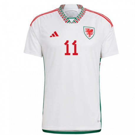 Kandiny Lapset Walesin Gareth Bale #11 Valkoinen Vieraspaita 22-24 Lyhythihainen Paita T-paita