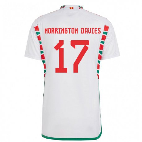 Kandiny Lapset Walesin Rhys Norrington Davies #17 Valkoinen Vieraspaita 22-24 Lyhythihainen Paita T-paita