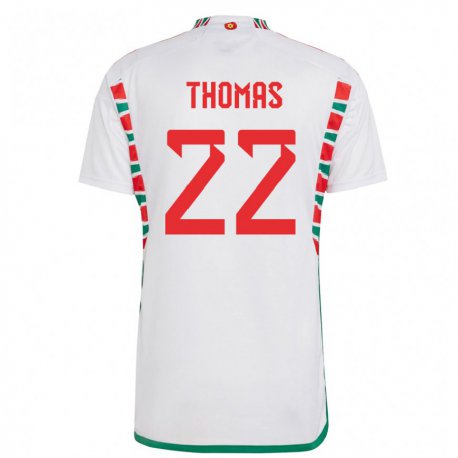 Kandiny Lapset Walesin Sorba Thomas #22 Valkoinen Vieraspaita 22-24 Lyhythihainen Paita T-paita