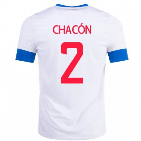 Kandiny Lapset Costa Rican Daniel Chacon #2 Valkoinen Vieraspaita 22-24 Lyhythihainen Paita T-paita