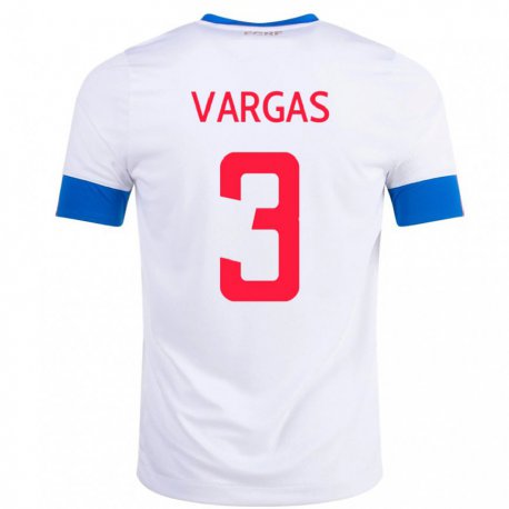 Kandiny Lapset Costa Rican Juan Pablo Vargas #3 Valkoinen Vieraspaita 22-24 Lyhythihainen Paita T-paita