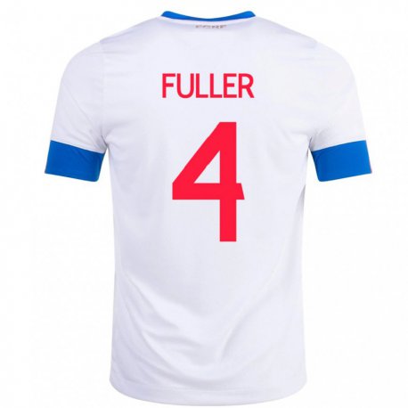 Kandiny Lapset Costa Rican Keysher Fuller #4 Valkoinen Vieraspaita 22-24 Lyhythihainen Paita T-paita