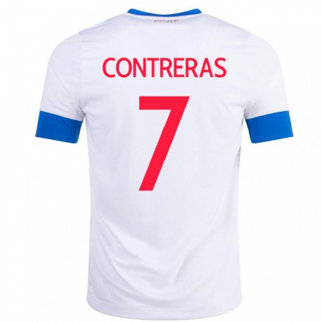 Kandiny Lapset Costa Rican Anthony Contreras #7 Valkoinen Vieraspaita 22-24 Lyhythihainen Paita T-paita