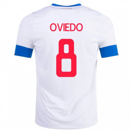Kandiny Lapset Costa Rican Bryan Oviedo #8 Valkoinen Vieraspaita 22-24 Lyhythihainen Paita T-paita