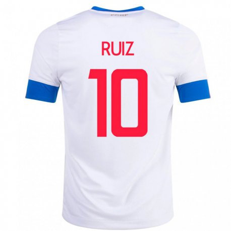 Kandiny Lapset Costa Rican Bryan Ruiz #10 Valkoinen Vieraspaita 22-24 Lyhythihainen Paita T-paita