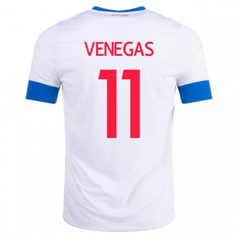 Kandiny Lapset Costa Rican Johan Venegas #11 Valkoinen Vieraspaita 22-24 Lyhythihainen Paita T-paita