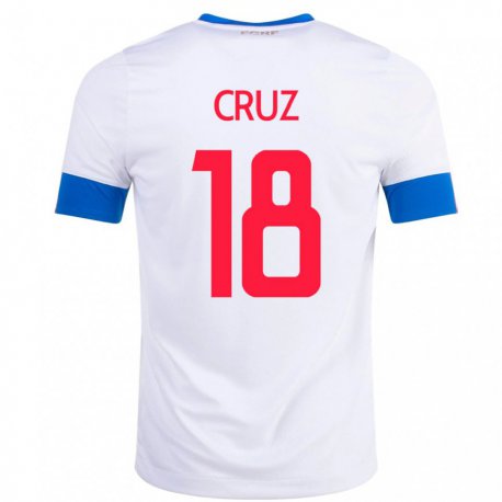Kandiny Lapset Costa Rican Aaron Cruz #18 Valkoinen Vieraspaita 22-24 Lyhythihainen Paita T-paita