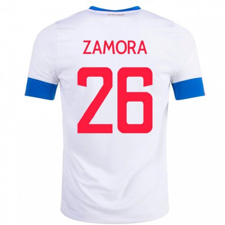 Kandiny Lapset Costa Rican Alvaro Zamora #26 Valkoinen Vieraspaita 22-24 Lyhythihainen Paita T-paita