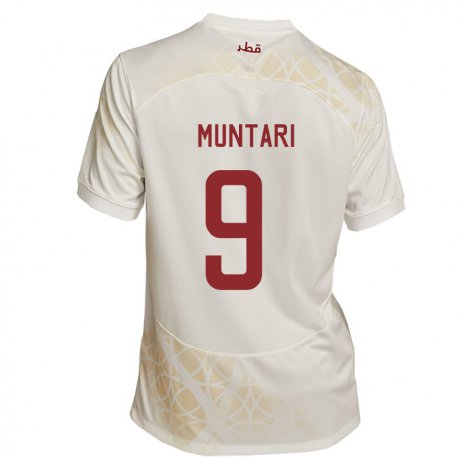 Kandiny Lapset Qatarin Mohammed Muntari #9 Kultainen Beige Vieraspaita 22-24 Lyhythihainen Paita T-paita