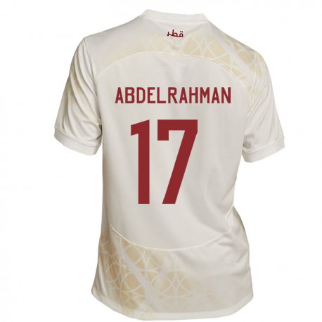 Kandiny Lapset Qatarin Abdelrahman Fahmi Moustafa #17 Kultainen Beige Vieraspaita 22-24 Lyhythihainen Paita T-paita