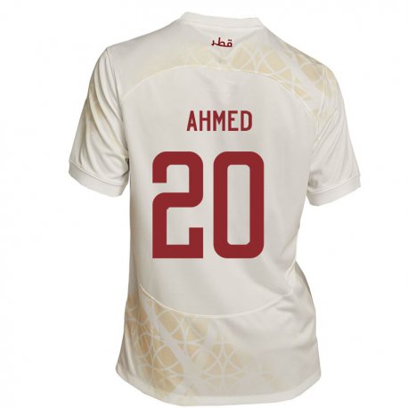 Kandiny Lapset Qatarin Ahmed Fadel Hasaba #20 Kultainen Beige Vieraspaita 22-24 Lyhythihainen Paita T-paita