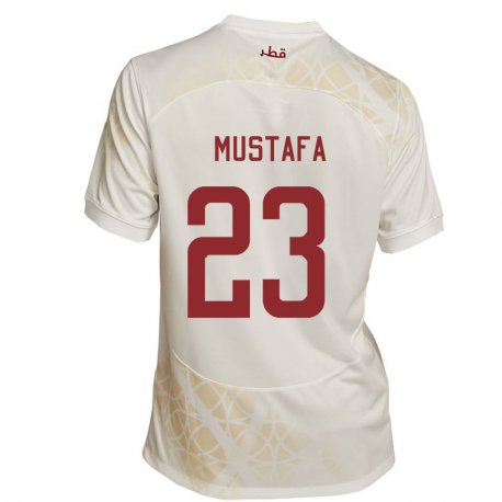 Kandiny Lapset Qatarin Mustafa Mashaal #23 Kultainen Beige Vieraspaita 22-24 Lyhythihainen Paita T-paita