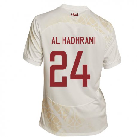 Kandiny Lapset Qatarin Naif Abdulraheem Al Hadhrami #24 Kultainen Beige Vieraspaita 22-24 Lyhythihainen Paita T-paita