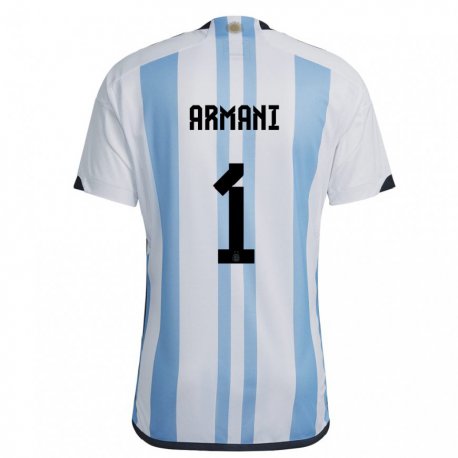 Kandiny Miesten Argentiinan Franco Armani #1 Valkoinen Taivas Sininen Kotipaita 22-24 Lyhythihainen Paita T-paita