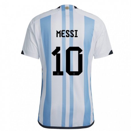 Kandiny Miesten Argentiinan Lionel Messi #10 Valkoinen Taivas Sininen Kotipaita 22-24 Lyhythihainen Paita T-paita