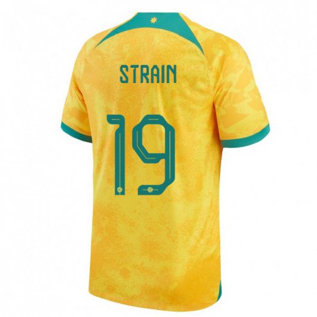 Kandiny Miesten Australian Ryan Strain #19 Kultainen Kotipaita 22-24 Lyhythihainen Paita T-paita